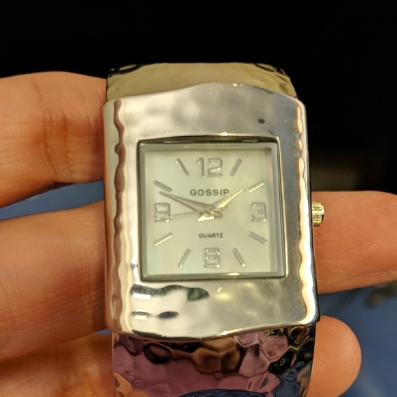 Gossip Silver Tone Cuff Watch with Mother of Pearl - Picture 3 of 4